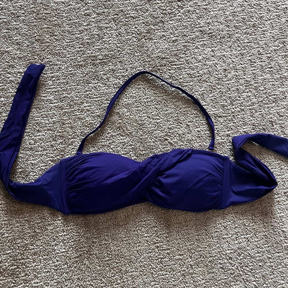 La Blanca Deep Purple Bandeau Swim Top with Removable Strap